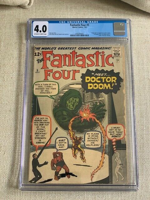Fantastic Four 5 CGC 40 1962  1st app Doctor Doom  Incredible Classic