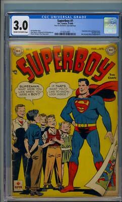 Superboy 1 CGC 30 COWKidsSupermanHeroDC1949Classic Cover10c