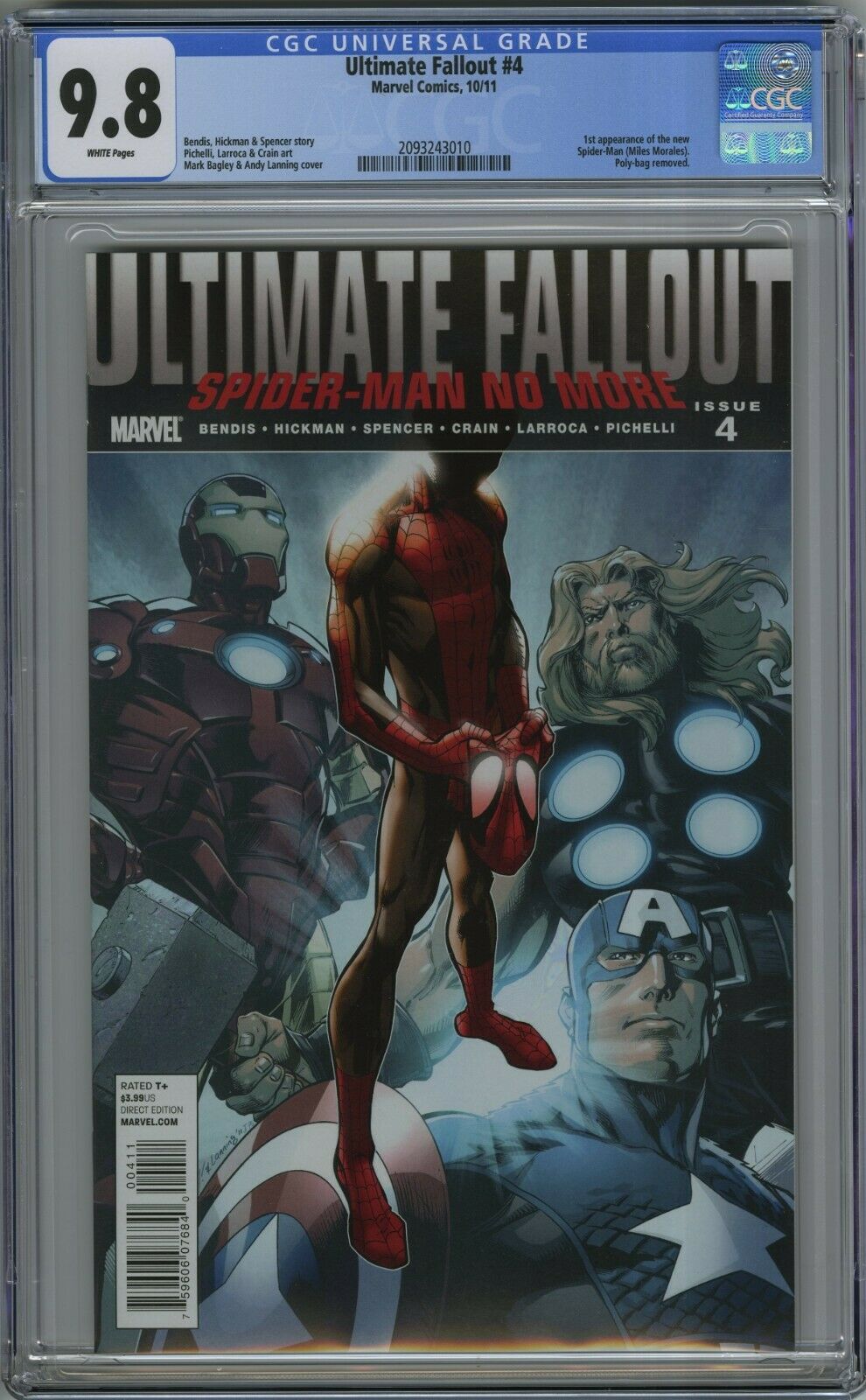 ULTIMATE FALLOUT 4 CGC 98 FIRST MILES MORALES FIRST PRINT 2011