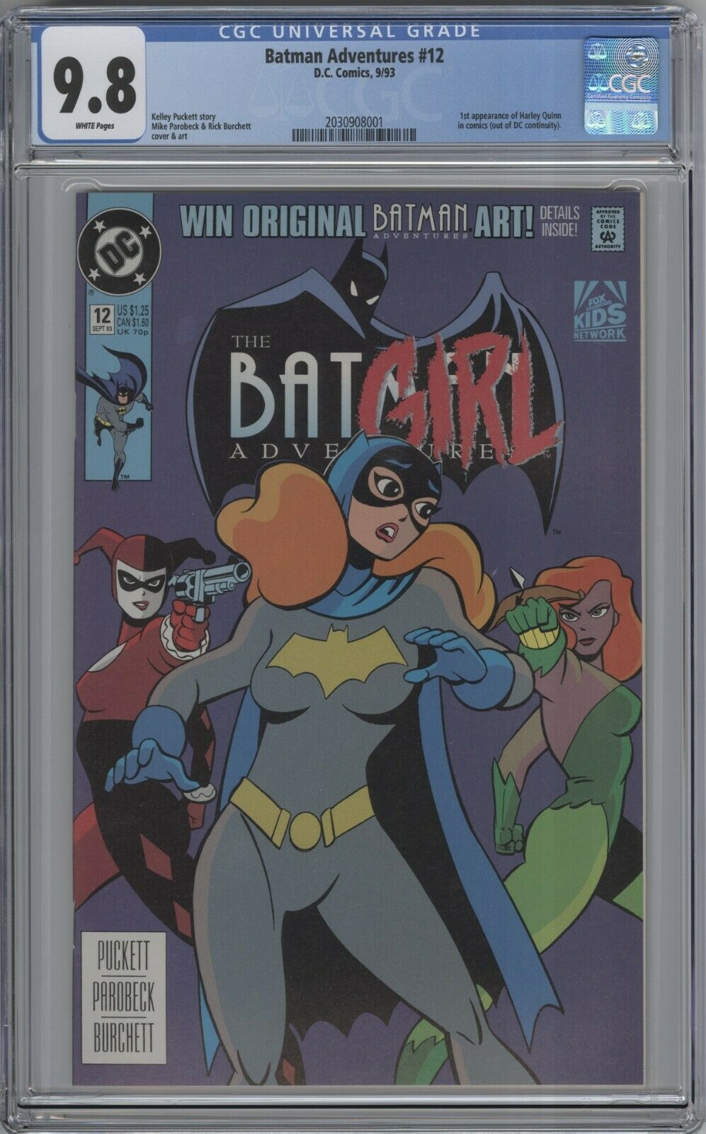 BATMAN ADVENTURES 12 CGC 98 FIRST APPEARANCE HARLEY QUINN WHITE PAGES 1993 IVY