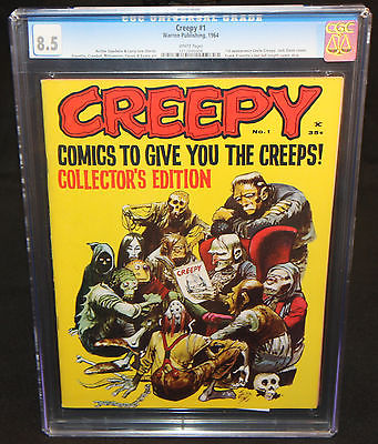 Creepy 1  1st Appearance of Uncle Creepy  CGC Grade 85  1964