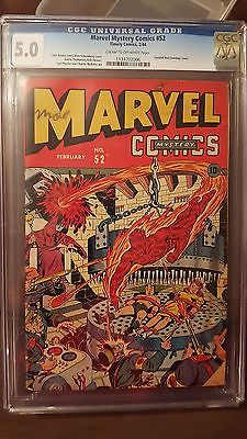 RARE MARVEL MYSTERY COMICS 52 CGC 50 1944 HOODED NAZI BONDAGE WWII SCHOMBURG