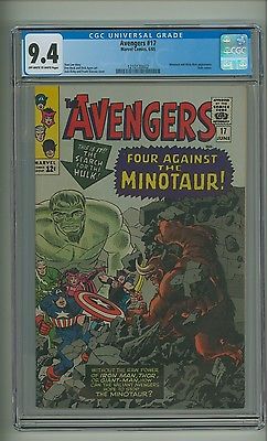 Avengers 17 CGC 94 OWW pgs Hulk Minotaur Mole Man Marvel 1965 c08148