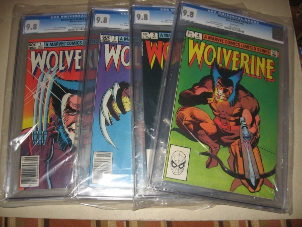 WOLVERINE LIMITED SERIES MARVEL COMICS 1 2 3  4 FRANK MILLER CGC 98 1982 