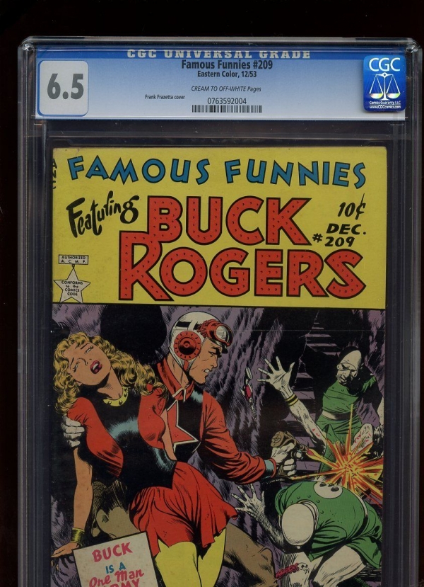 FAMOUS FUNNIES 209 CGC GRADED 65 1953 BUCK ROGERS  FRANK FRAZETTA COVER