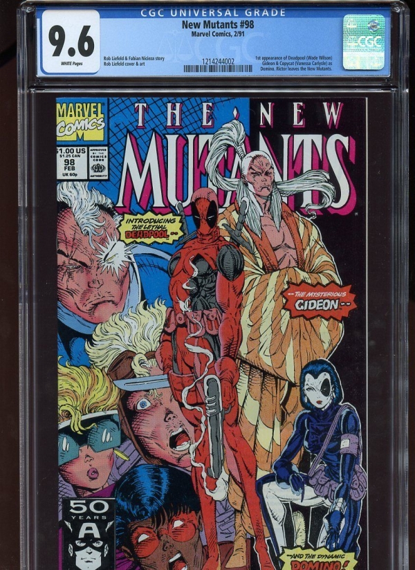 NEW MUTANTS 98 CGC GRADED 96 WHITE PAGES 1991 1st DEADPOOL 1214244002