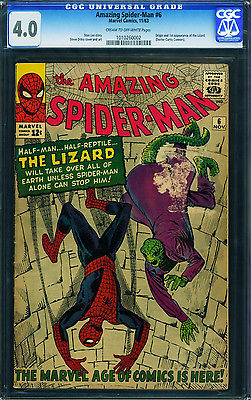 Amazing SpiderMan 6 CGC 40 First LIZARD 1963 Marvel Silver Age 1010260002