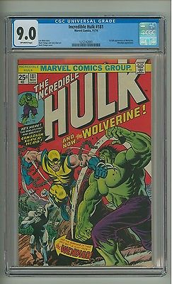 Incredible Hulk 181 CGC 90 OW pages 1st full app Wolverine 1974 c09483