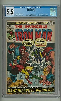 Iron Man 55 CGC 55 COW pgs 1st app Thanos Drax Mentor et al c09485