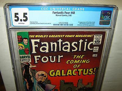 Fantastic Four 48 CGC 55 White p 1st Silver Surfer  Galactus 1966 r00041