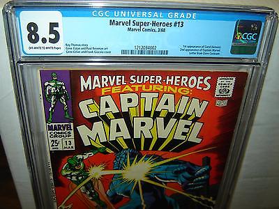Marvel SuperHeroes 13 CGC 85 OWW p 1st C Danvers 2nd Captain Marv 00055