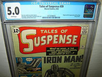 Tales of Suspense 39 CGC 50 White p Origin  1st IRON MAN 1963 r00038