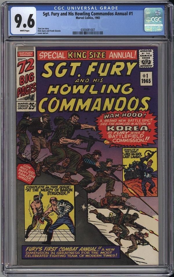 SGT FURY ANNUAL 1  STUNNING CGC NM 96  2nd Highest CGC Grade 1965  RARE