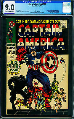 CAPTAIN AMERICA 100 cgc 90 First issue 1968BLACK PANTHER 1161748004