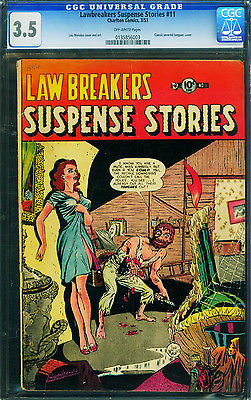 Lawbreakers Suspense Stories 11 1953 CGC 35 Severed Tongues cover 0135856003