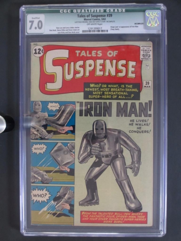 Tales of Suspense 39  CGC 70 Q  Marvel 1963  1st AppORIGIN of Iron Man