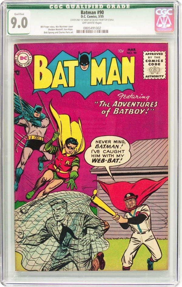 BATMAN 90  CGC VFNM 90  SINGLE HIGHEST CGC GRADE  1955  RARE ISSUE