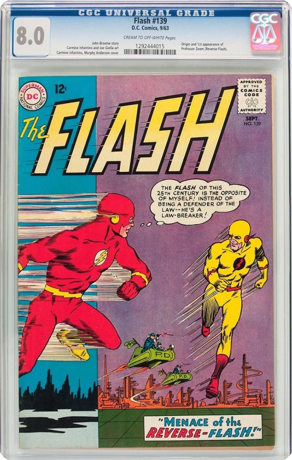 FLASH 139 CGC VF 80  ORIGIN And 1st APPEARANCE OF REVERSE FLASH ZOOM  1963