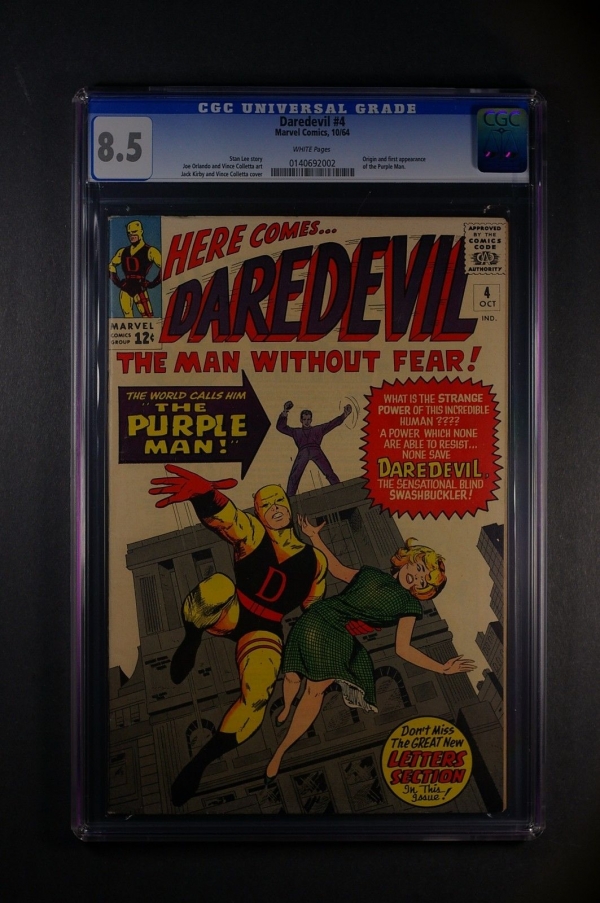 Daredevil 4 CGC 85 WP origin and first appearance of the Purple Man 1064