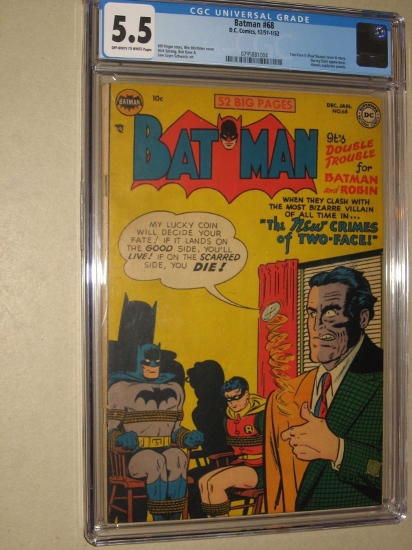 BATMAN 68 DC COMICS 1952 TWO FACE PAUL SLOANE HARVEY DENT APP CGC 55 FN