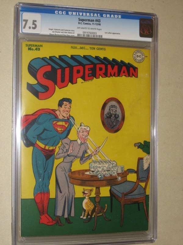 SUPERMAN 43 DC COMICS 1946 LEX LUTHOR APPEARS GOLDEN AGE CGC 75 VF