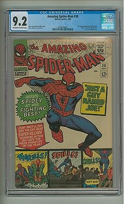 Amazing SpiderMan 38 CGC 92 OWW p 2nd brief Mary Jane Last Ditko c12527