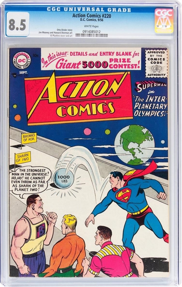 ACTION COMICS 220  CGC VF 85  FANTASTIC SUPERMAN COVER  VERY SCARCE 1956