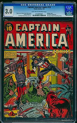 Captain America Comics 10 CGC GDVG 30 Light Tan to OffWhite   