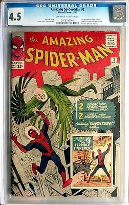 AMAZING SPIDERMAN 2   CGC 45  MARVEL 1963  STAN LEE  DITKO Origin 1st Vulture