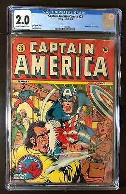Captain America Comics 23 CGC 20 Human Torch Story Nazi Torture War Cover