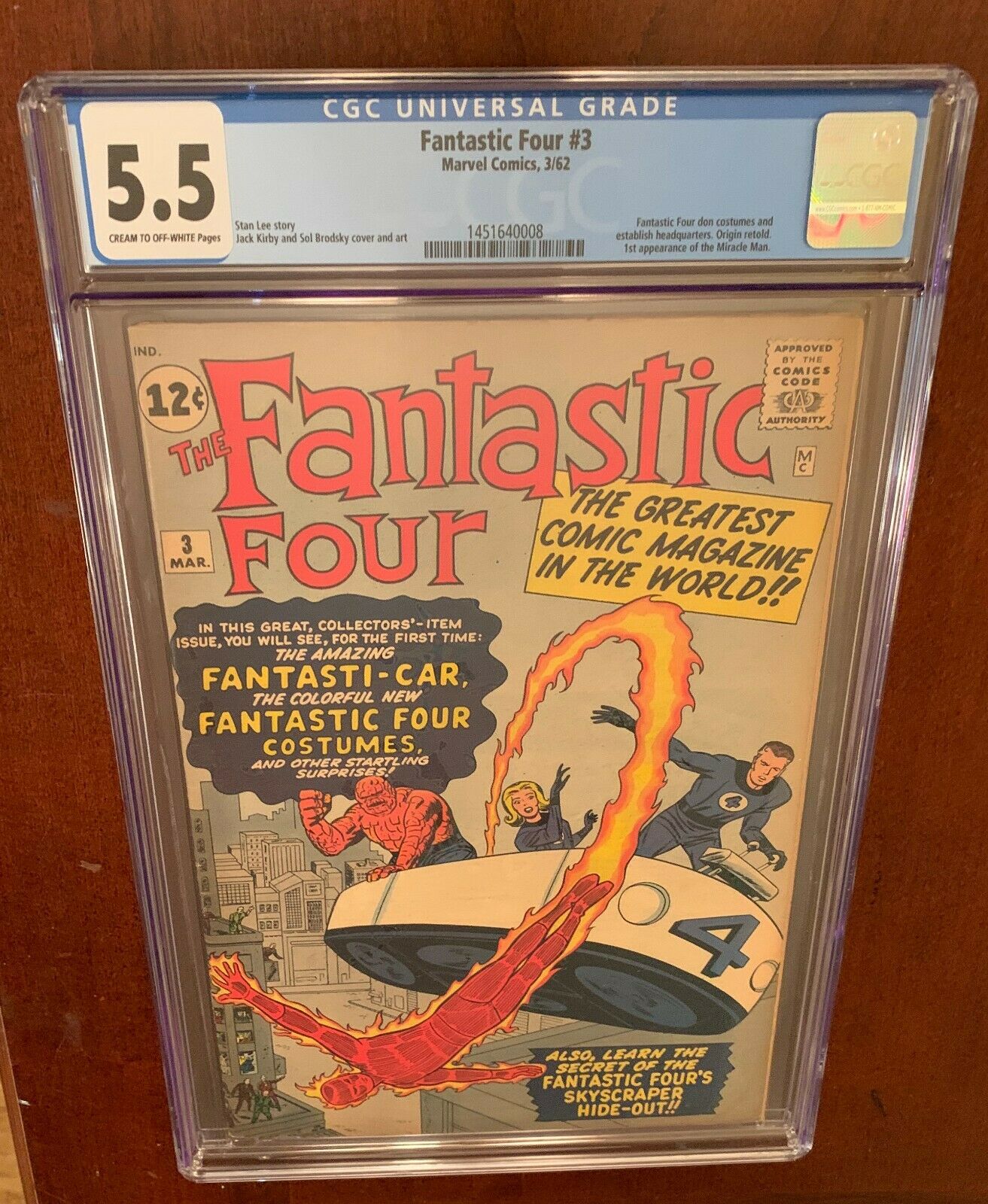 Fantastic Four 3 Mar 1962 Marvel CGC 55 1st Appearance In Costume