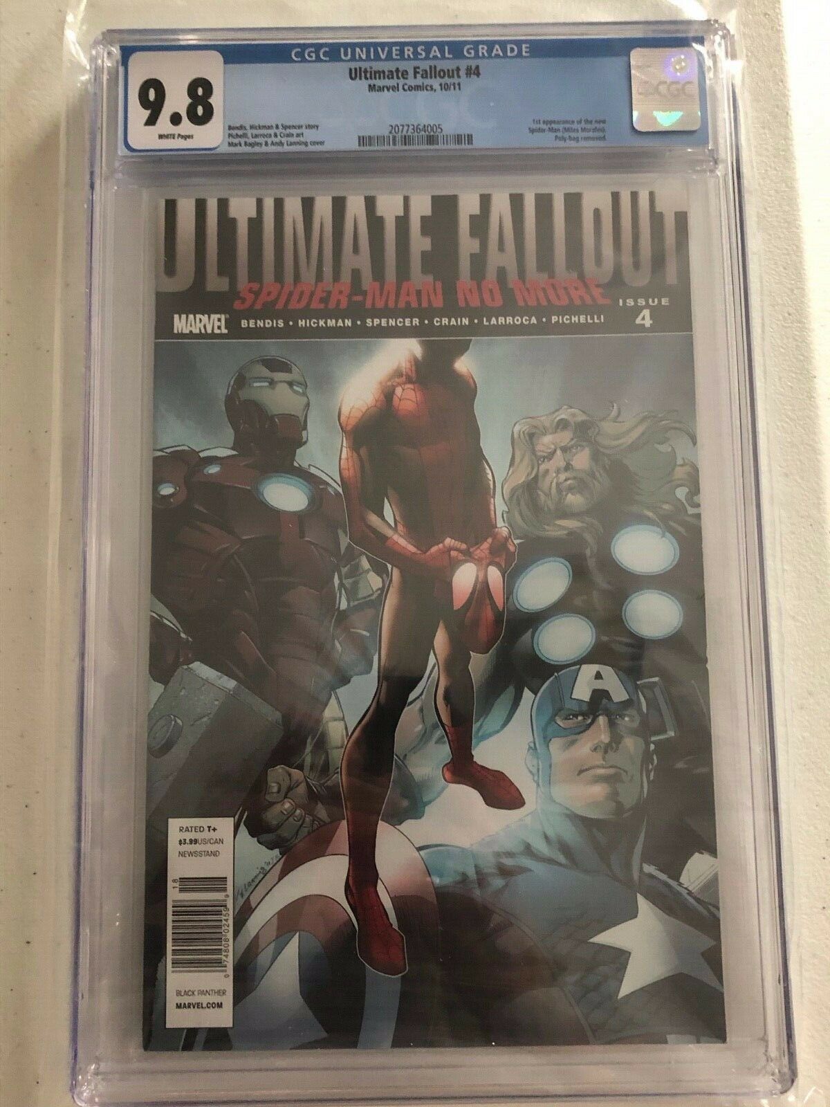 ULTIMATE FALLOUT 4 CGC 98 NEWSSTAND VARIANT NEWS STAND GRAIL 1st MILES MORALES