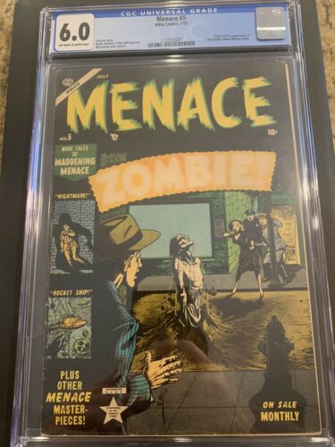 Menace 5 Atlas Comics July 1953 CGC 60 FINE OWW 1st Zombie HTF Issue