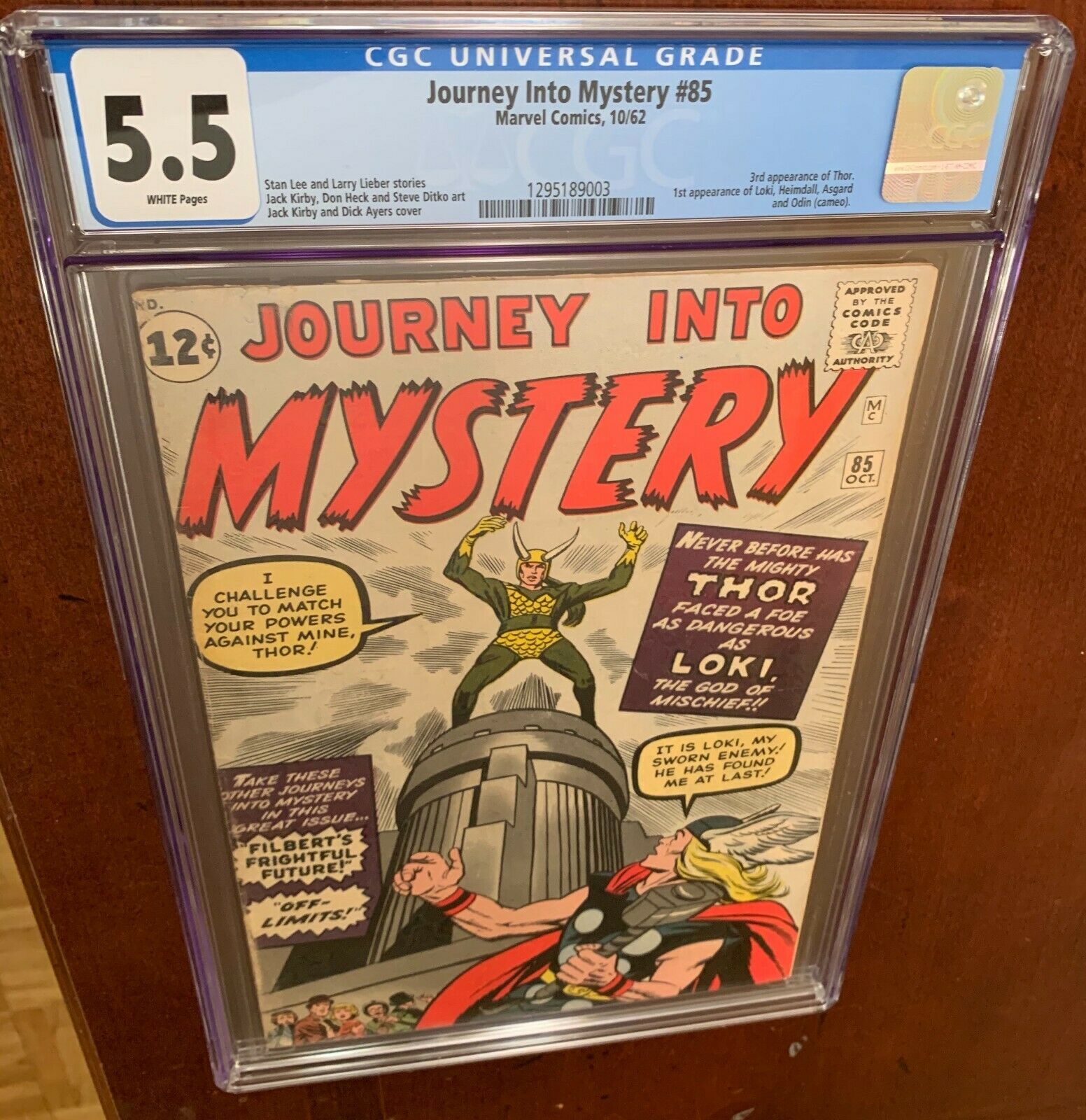 Journey Into Mystery 85 Oct 1962 Marvel CGC 55 1st Loki White Pages