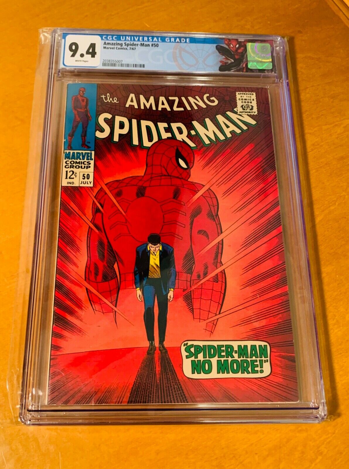 Amazing SpiderMan 50 CGC 94 White Pages  Custom Label