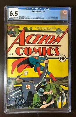 Action Comics 44 CGC 65 Superman Classic Nazi War Cover Scarce Only 63 CGC