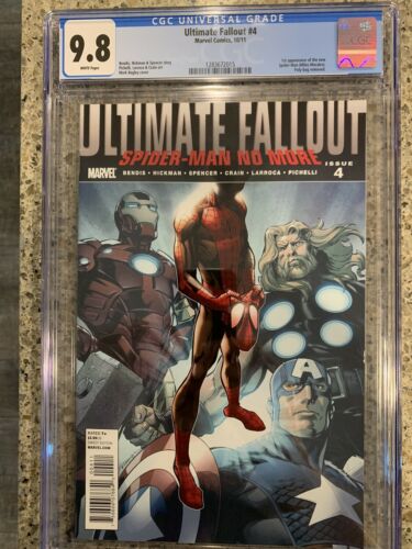 2011 MARVEL ULTIMATE FALLOUT 4 1ST APPEARANCE MILES MORALES CGC 98 WHITE A