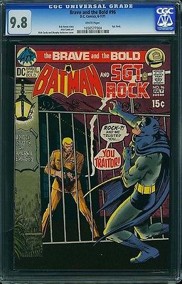 CGC BRAVE AND THE BOLD 96 batmanSGT ROCK NMM 98 HIGHEST GRADED WHITE