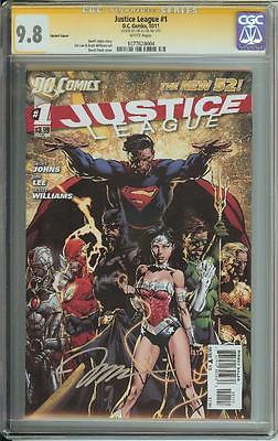 JUSTICE LEAGUE 1 DC NEW 52 SS CGC 98 VARIANT COVER SIGNED JIM LEE 