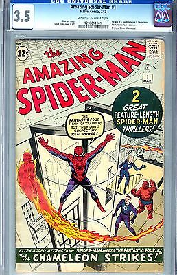 CGC AMAZING SPIDERMAN 1CGC 35 VG 1963 UNIVERSAL OFFWWHITE PAGES