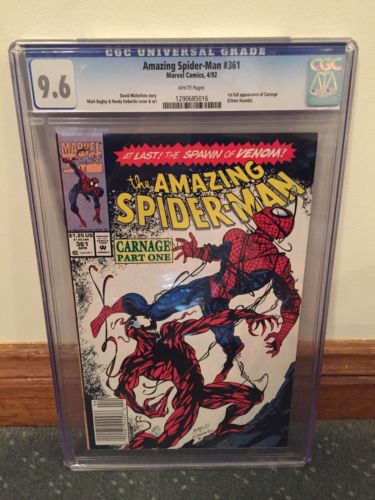 Amazing Spiderman 361 1st Full Appearance Of Carnage Key Issue CGC 96