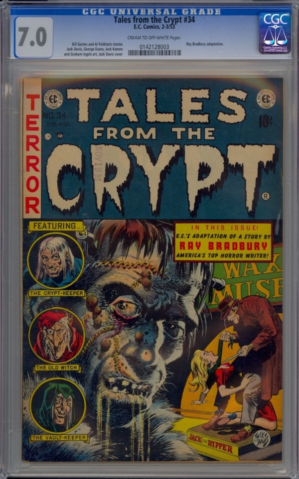 ORIGINAL EC TALES FROM THE CRYPT  34 CGC 70  DAVISINGLES  ART AND COVER