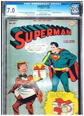 SUPERMAN 37 CGC 70 BLUE LABEL NO RESTORATION EST GUIDE VALUE 600