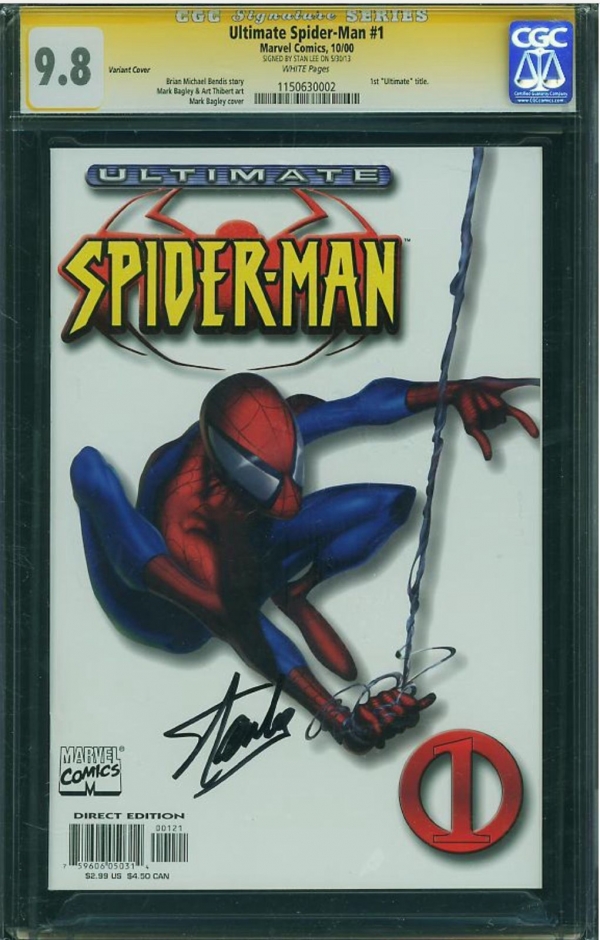 Ultimate spiderman 1 cgc 98 ss Stan White RRP Variant Amazing 