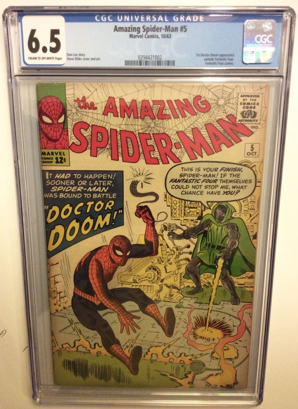 Amazing Spiderman  5 CGC 65 1st Doom Cross Fantastic Four Unrestored Stan 