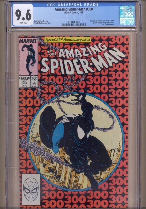 Amazing Spiderman 300 1988 CGC 96 WP1st full Venom appTodd McFarlane art