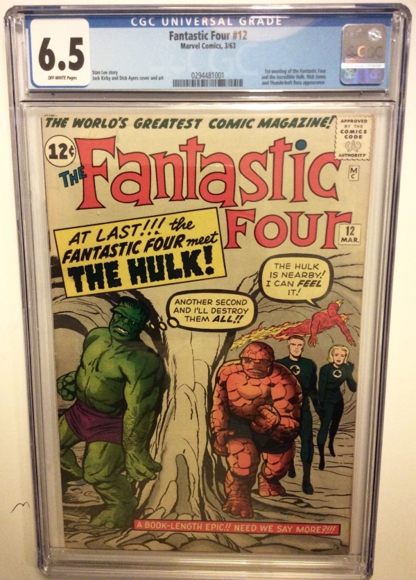 Fantastic Four  12 CGC 65  1st Hulk Meeting  Unrestored  Civil War Stan