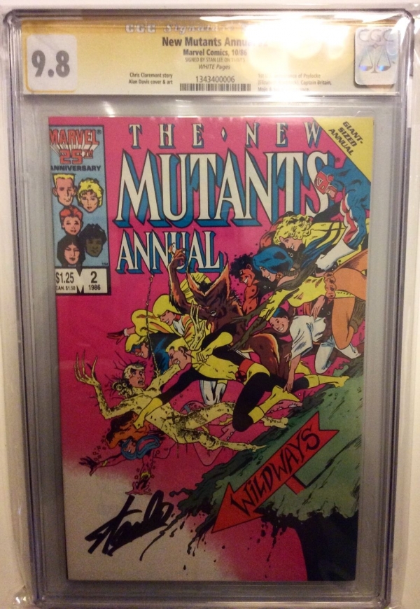 NEW MUTANTS annual  2 CGC 98 SS STAN LEE  LIEFELD 1ST Psylocke  Xmen movie