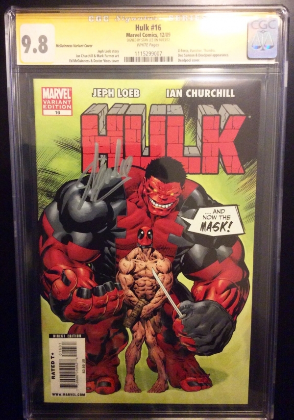 Hulk  16 CGC 98 SS STAN LEE Ed Mcguiness Variant 1ST DEADPOOL Cover Wolverine