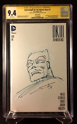 Batman DKIII Frank Miller Signed Sketch CGC 94 Master Race Book 1 DC DK III